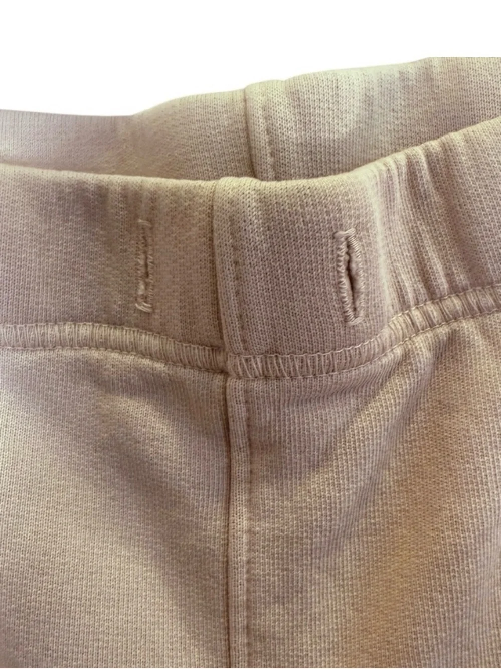 Frank & Eileen Bella Italian Triple Fleece ankle Sweatpants beige pink petal